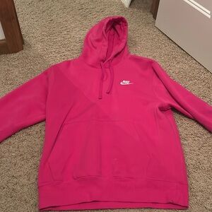 Hot pink Nike hoodie